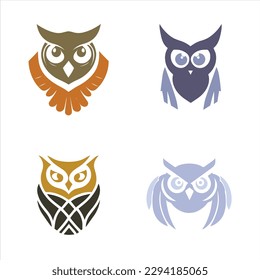 Vector de diseño de logotipo de aves de búho