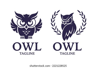 Owl bird logo, education owl, wise owl logo design