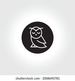 Diseño del icono del logo de Owl bird sobre fondo blanco