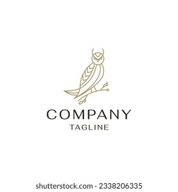 Plantilla de diseño de icono del logotipo del ave búho vector plano