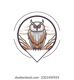 Owl bird Logo Illustration Vector Design Template