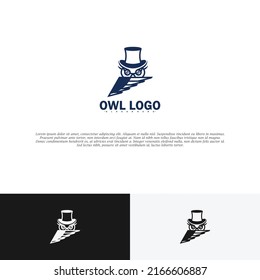 Owl bird logo line vector illustration. modern logo design flat