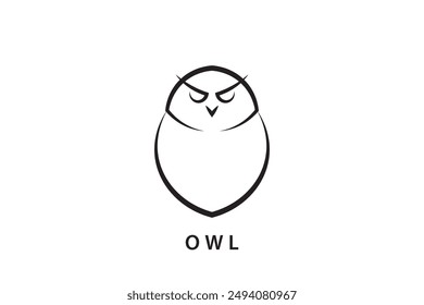 Logotipo de ave búho con diseño minimalista