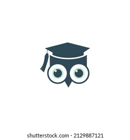 Owl bird logo template design. Smart Education logo with Owl Symbol. Vector art illustration