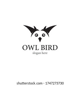 Owl bird logo template vector icon design