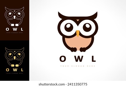 Owl bird logo vector. Animal design.