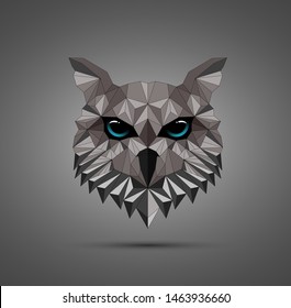 Owl bird low poly design