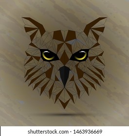 Owl bird low poly design