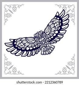 Owl bird mandala arts isolated on white background
