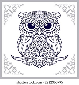 Owl bird mandala arts isolated on white background