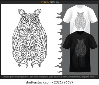 owl bird Mandala arts. isolated on white background.
