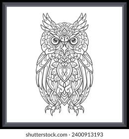 Owl bird mandala arts isolated on white background.