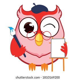 Owl. Bird mascot cartoon in vector format.