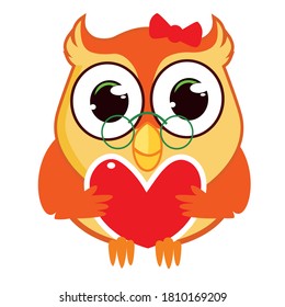 Owl. Bird mascot cartoon in vector format.