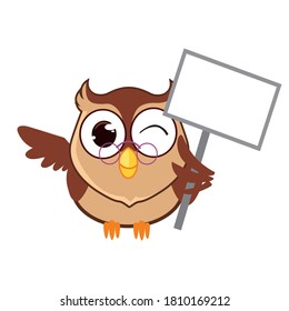 Owl. Bird mascot cartoon in vector format.