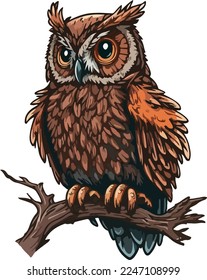 Owl bird mascot design - Owl vector design