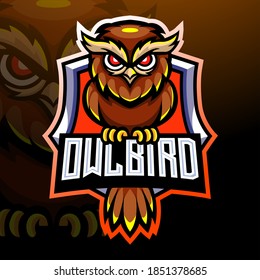 Owl bird mascot. esport logo design