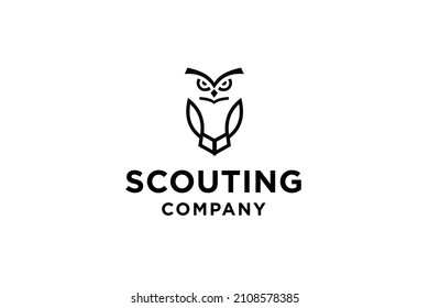 Owl bird mascot logo design vector illustration.