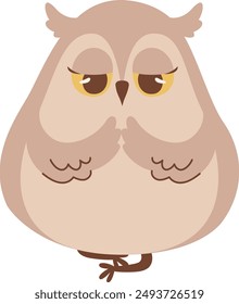 Owl Bird Meditating Vector Illustration