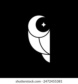 owl bird nature wildlife modern flat logo design vector