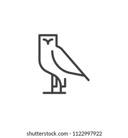 Owl bird outline icon. linear style sign for mobile concept and web design. simple line vector icon. Wisdom symbol, logo illustration. Pixel perfect vector graphics