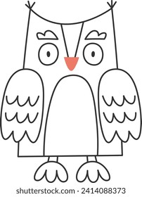 Owl Bird Outline Vector Illustration