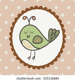 Owl bird portrait. Hand drawn vector illustration