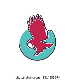 Owl Bird Pouncing on Prey Cool Logo Illustration