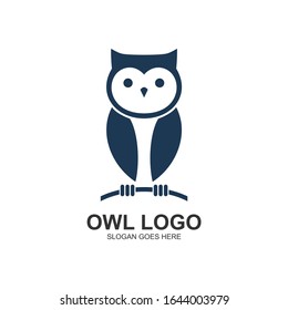 Owl bird silhouette logo design