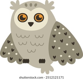 Owl Bird Sitting Vector Illustration