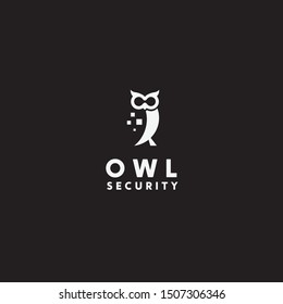 owl bird technology or security idea logo design, vector icon illustration inspiration with eps10. simple and modern tech symbol logos.