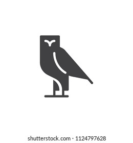 Owl bird vector icon. filled flat sign for mobile concept and web design. simple solid icon. Wisdom symbol, logo illustration. Pixel perfect vector graphics