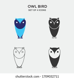 ícono de ave portadora de búho, icono de pájaro espeluznante