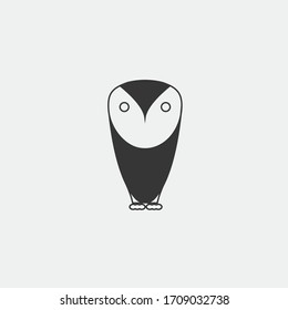 owl bird vector icon night creepy bird icon