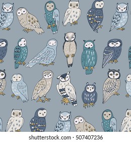 owl bird vector pattern