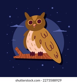 owl bird wild animal character