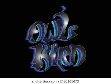 OWL BIRD word graffiti tag style