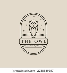 placa de diseño de la ilustración del logotipo de aves de búho