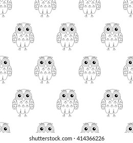 Owl birds vector seamless pattern. vector illustration owl. 