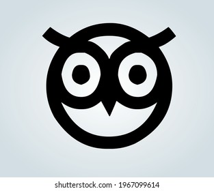 owl in black color icon and illustration for abstract owl designs