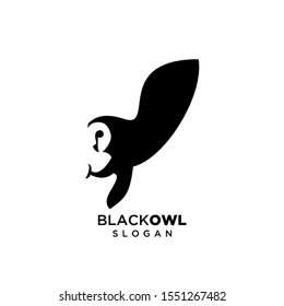 owl black logo silhouette icon design vector