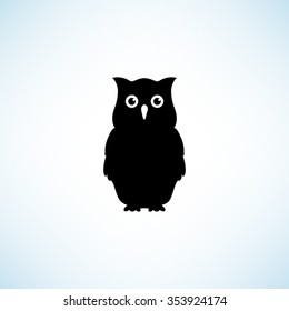 Owl  - black vector icon