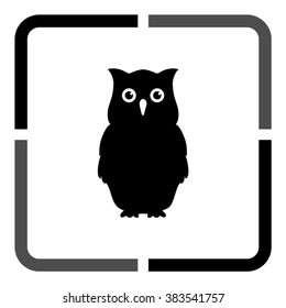 Owl  - black vector icon
