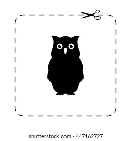 Owl  - black vector icon