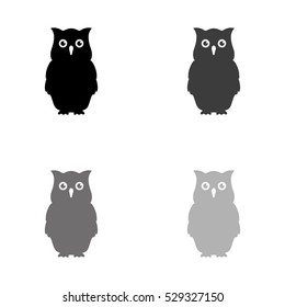 Owl -  black vector icon