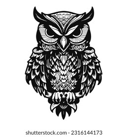 Owl black and white design