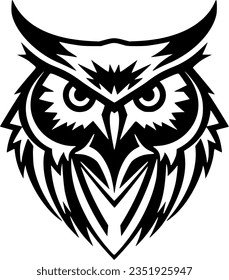 Owl - Black and White Isolated Icon - Vector illustration