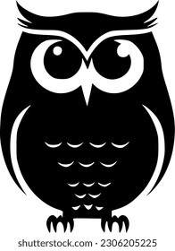 Owl | Black and White Vector illustration