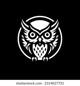 Owl | Black and White Vector illustration