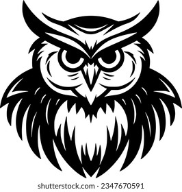 Owl | Black and White Vector illustration